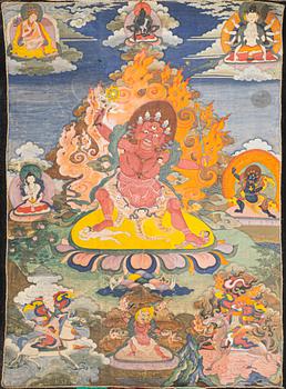 A Tibetan Thangka of Chaturbhuja Mahakala, early 20th century.