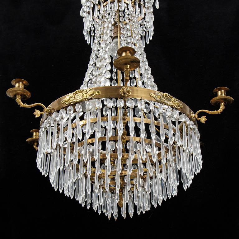 An empire style chandelier. Early 20th Century.