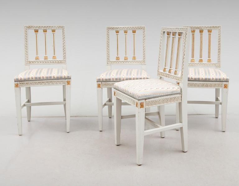 STOLAR, 4 st, gustaviansk stil, 1800-talets andra hälft.