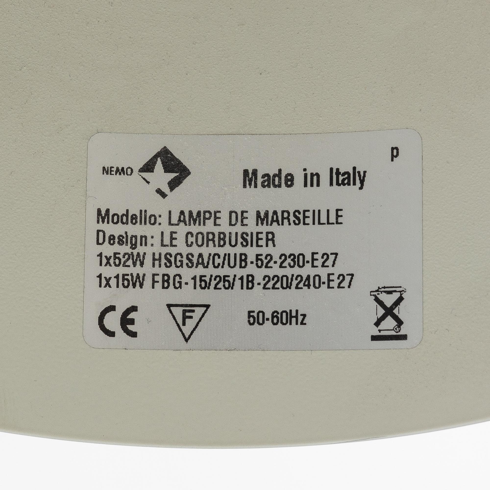 Le Corbusier (Charles-Édouard Jeanneret), Wall lamp, 'Lampe de Marseille', Nemo Lighting.