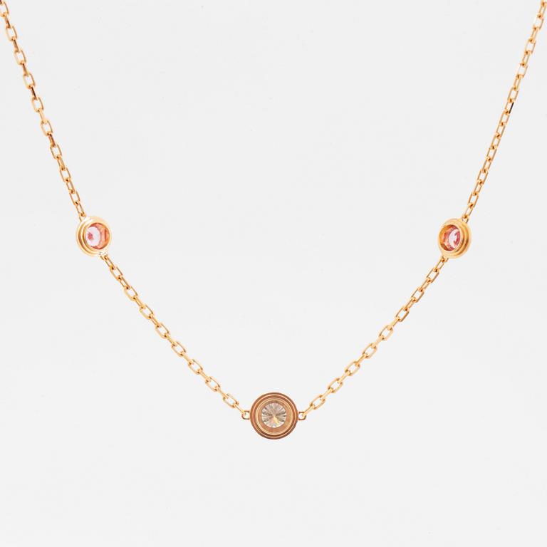 Cartier, collier med diamant och rosa safir.