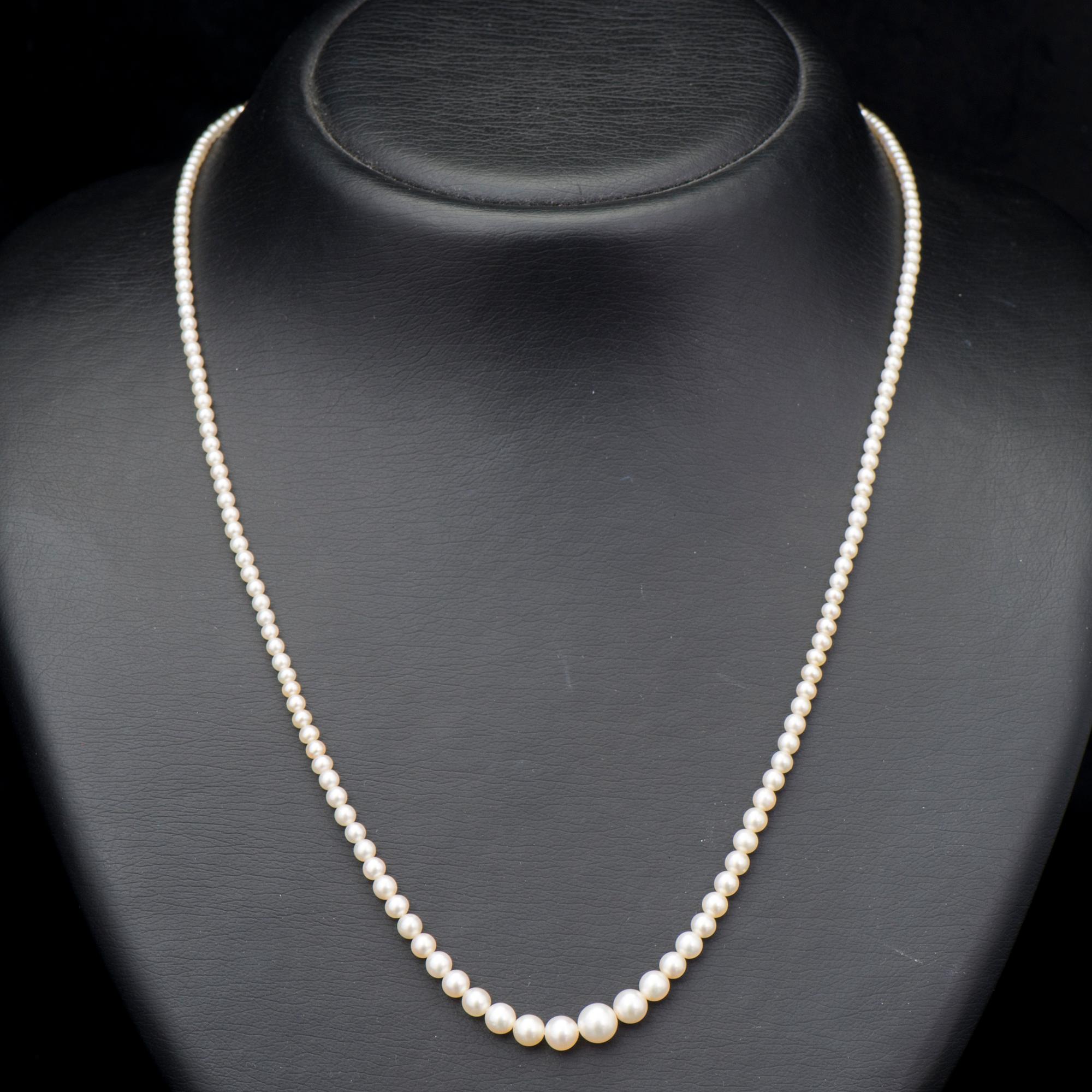 PÄRLCOLLIER, lås 14K guld med gammal- och rosenslipade diamanter. I. Erling, Helsingfors 1903-1948.