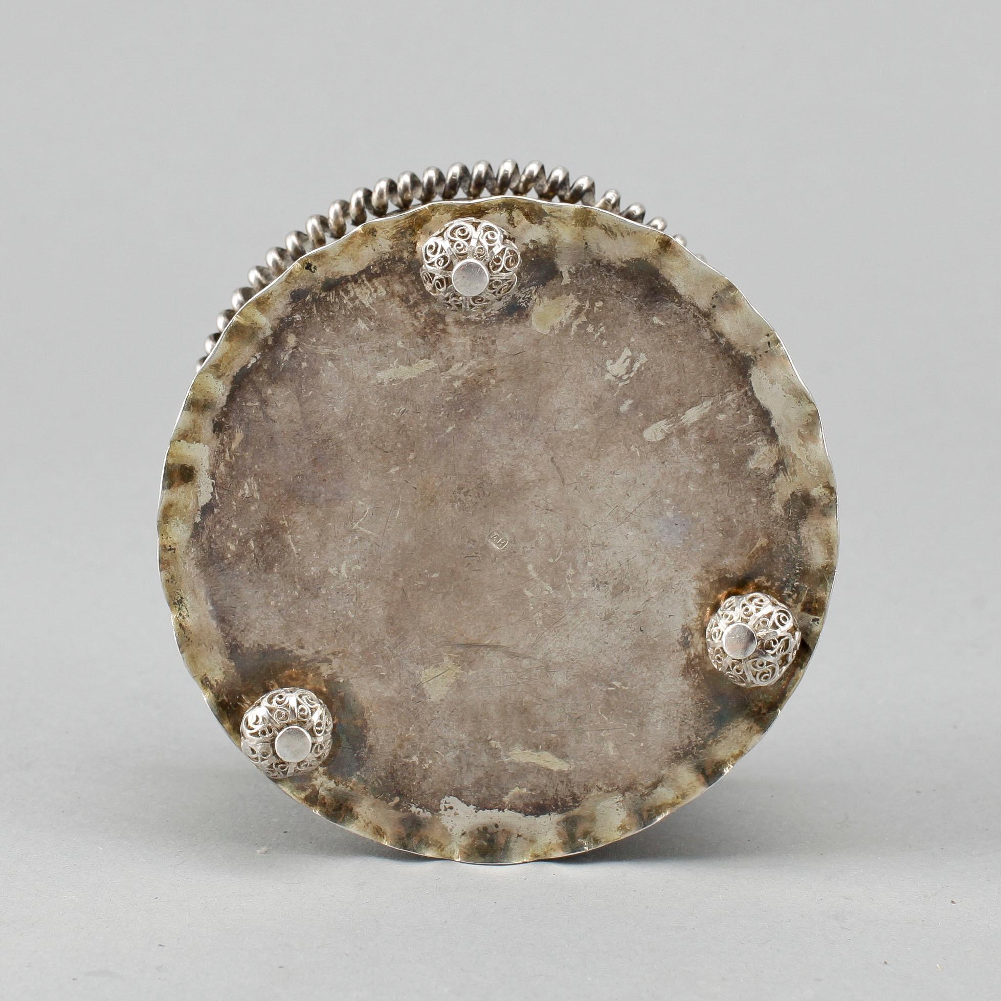 TOILETTEASK, silver, filigran, renässansstil, 1800-tal.