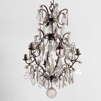 A Rococo style chandelier, early 20th century.