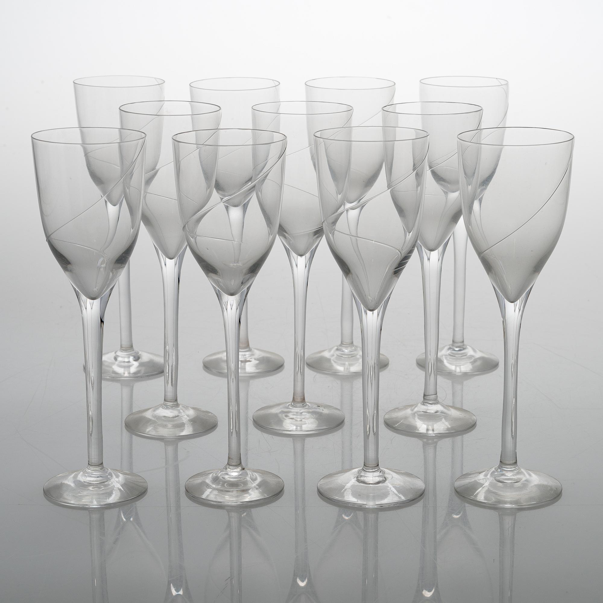 ANNA EHRNER, A 46-pieces Swedish 'Line' glass service by Kosta Boda, late 20th century.