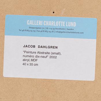 Jacob Dahlgren, "Peinture abstraite (small) numéro dix-neuf".