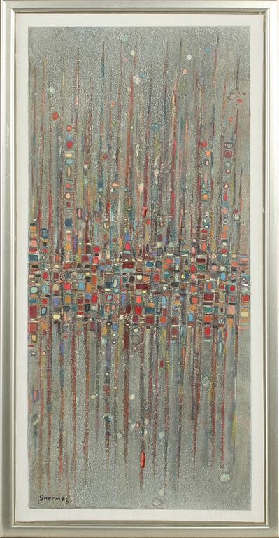 ABDELKADER GUERMAZ, diptyk, oljor på duk, signerade och daterade Paris -65.