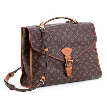 257. LOUIS VUITTON, a monogram canvas briefcase with shoulderstrap, "Bel Air".