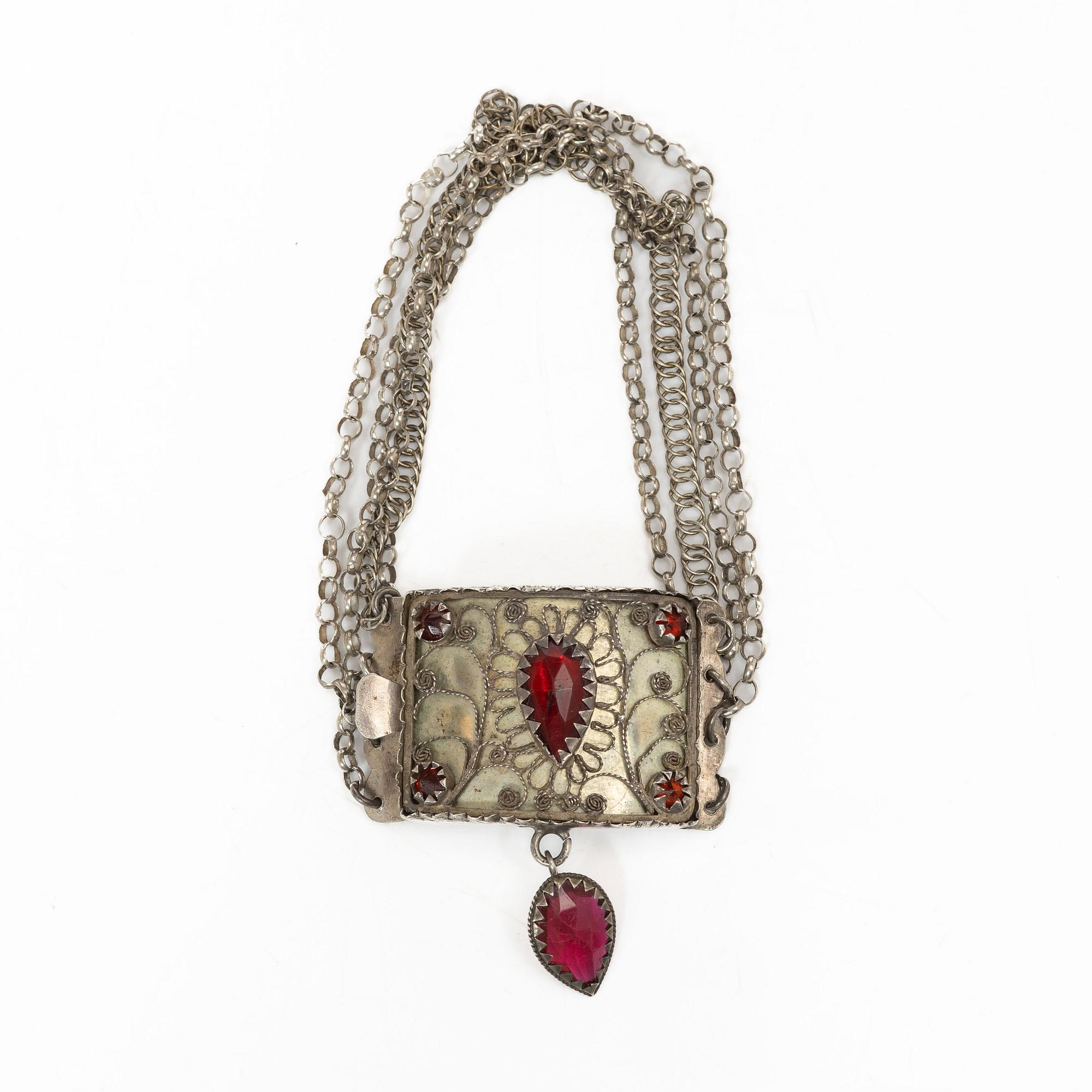 A Swedish silver neck clasp, mark probably of Johan Fagerberg, Karlskrona circa 1820.