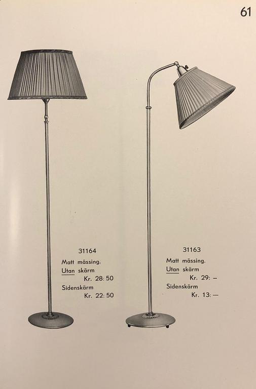 Bertil Brisborg, golvlampa, modell "31163", Nordiska Kompaniet, 1940-tal.