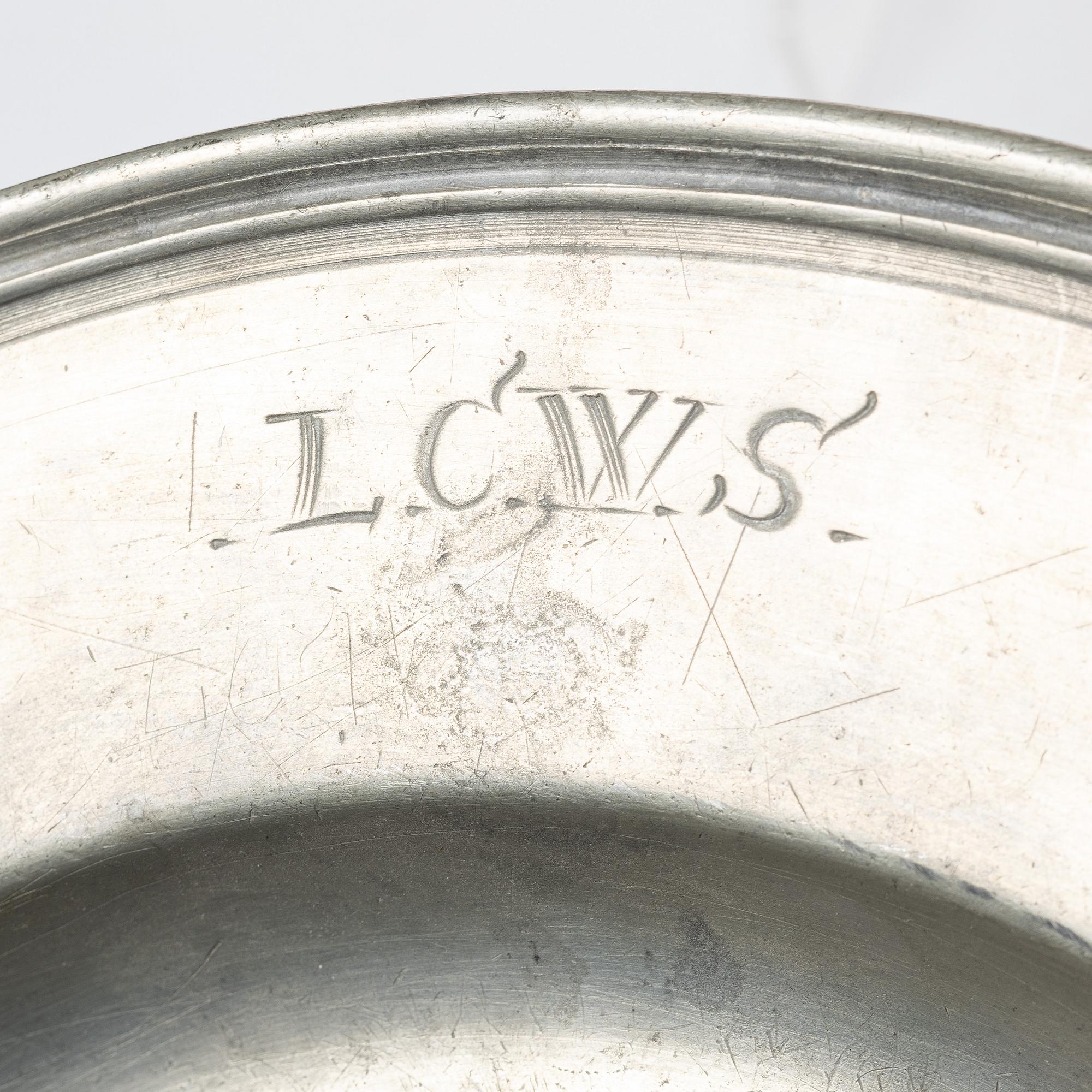 Fat in tin by Petter Andersson, Stockholm, (1657-1695).