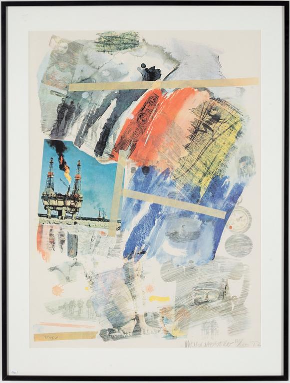 ROBERT RAUSCHENBERG, a colour lithograph, Untitled (from Horchow portfolio) 1972, signed and numbered 121/150.