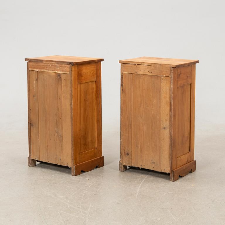 Bedside tables, a pair, first half of the 20th century.