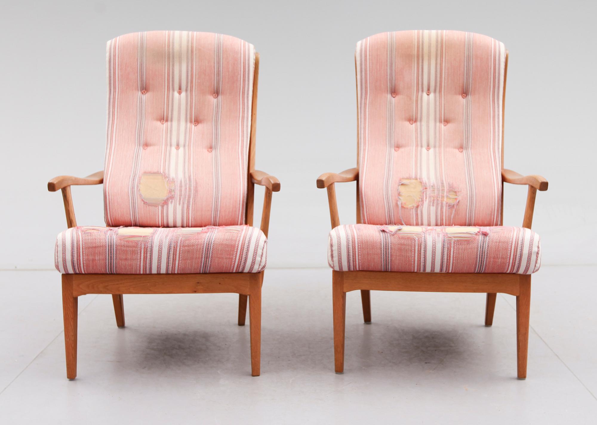 FÅTÖLJER, 1 par, "Stora Fjäderbrickan, Carl Malmsten, 1900-talets andra hälft.