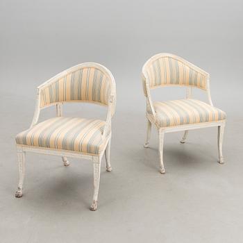 A PAIR OF ARCHAIRS IN THE MANER OF EFRAIM STÅHLE, gustavian, early 19th century.