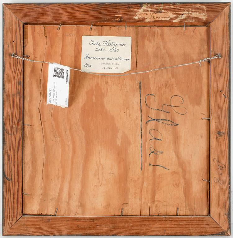 ACKE HALLGREN, olja på pannå, signerad.