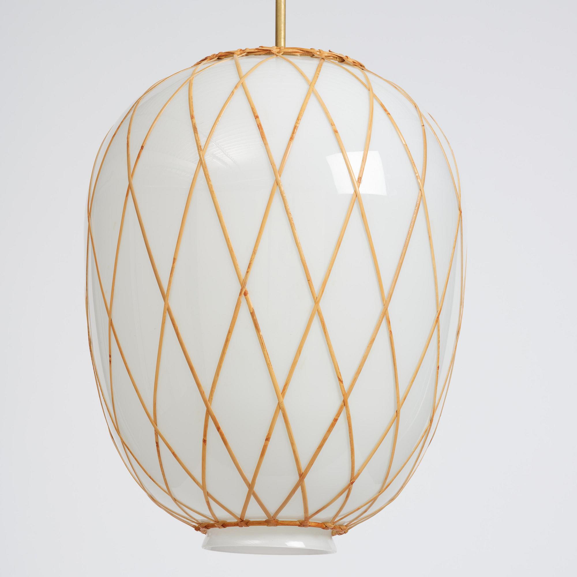 Harald Notini, taklampa, modell 11555, Arvid Böhlmarks Lampfabrik, Stockholm, 1940-tal.