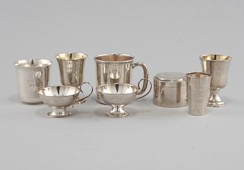 PARTI SILVER, 8 delar, 1900-tal, ca 384g.