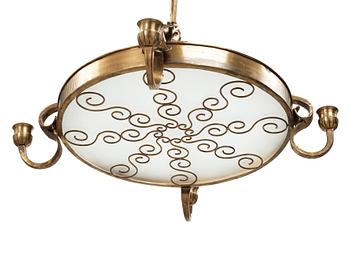 152. Lars Holmström, a Swedish Grace brass chandelier, Arvika, Sweden.