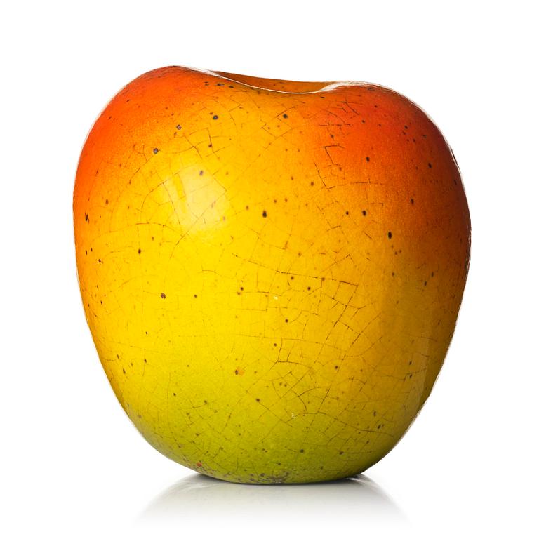 Hans Hedberg, a faience sculpture of an apple, Biot, France.