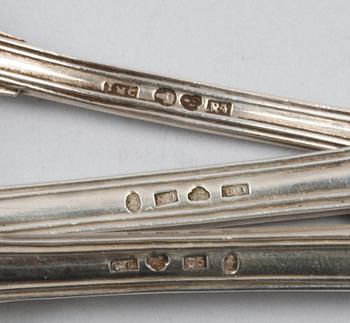 BESTICKSERVISDELAR, 10 delar, silver, flertal smeder bla Christopher Creutz, Stockholm, 1840-70-talet.