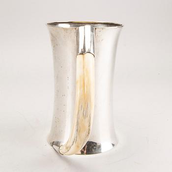 A Swedish 20th century silver and boar tusk tankard mark of CG Hallberg Stockholm 1915 weight 880 gr.