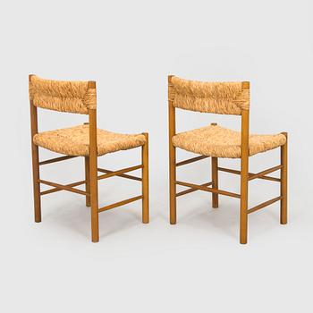Charlotte Perriand, four mid-20th century "Dordogne" chairs for Sentou, France.