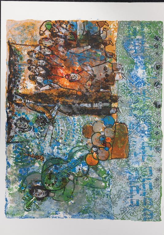 Theo Tobiasse, portfolio with 12 lithographs in colours, 1976, signed 124/200.
