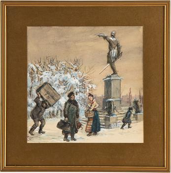 Fritz von Dardel, akvarell, signerad.