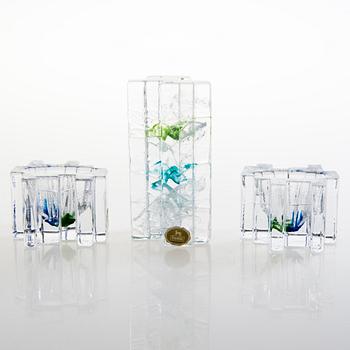 HELENA TYNELL, Three 'Forest' sculptures, one signed Helena Tynell Riihimäen Lasi Oy.