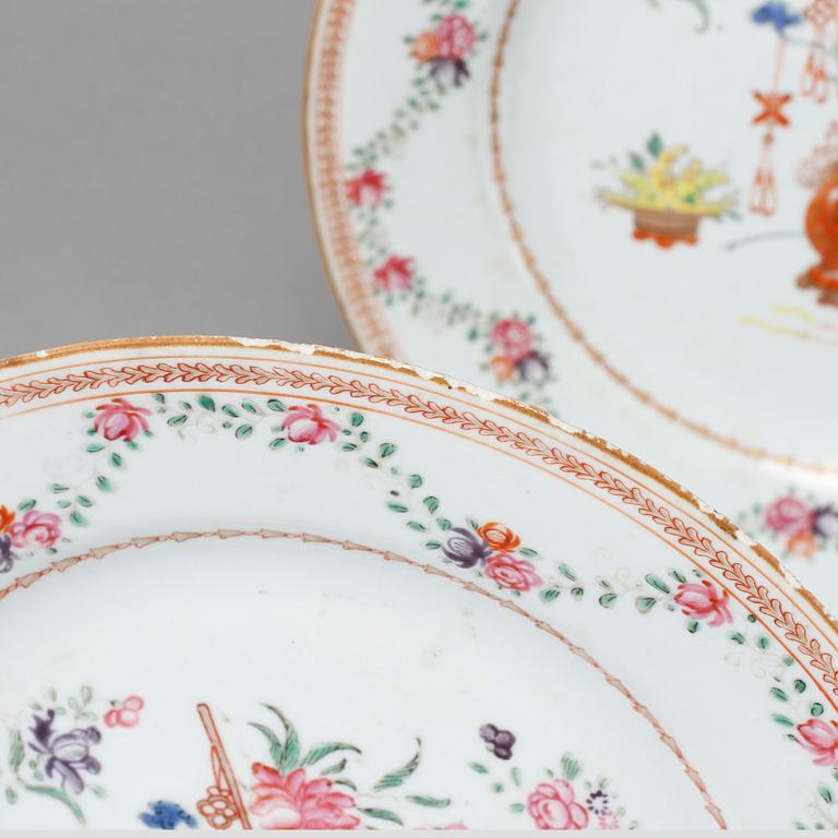 TALLRIKAR, 4 st, porslin, Kina, 1700-tal.