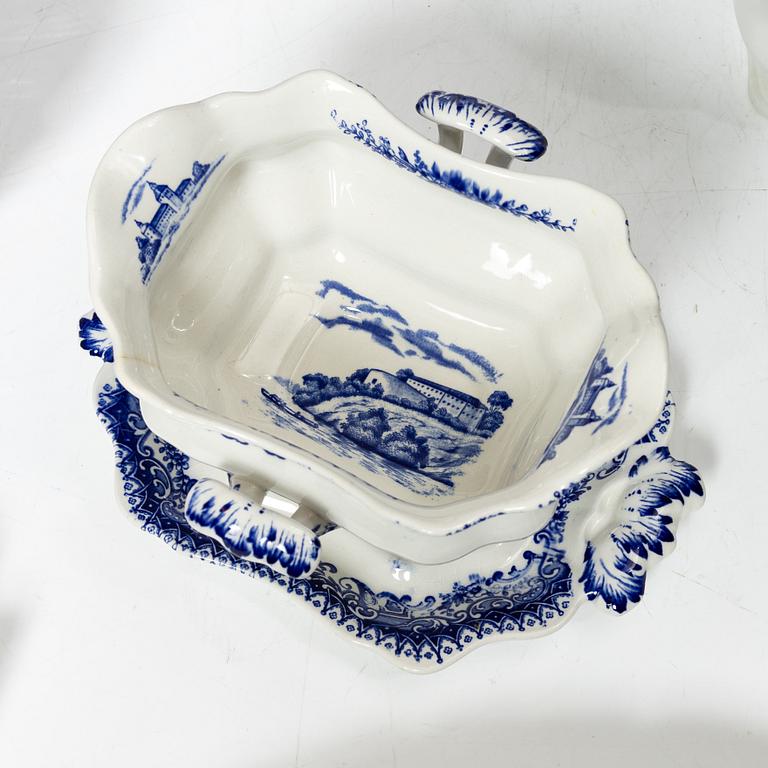 Matservis, 87 delar, flintgods, "Svenska slott", Rörstrand.