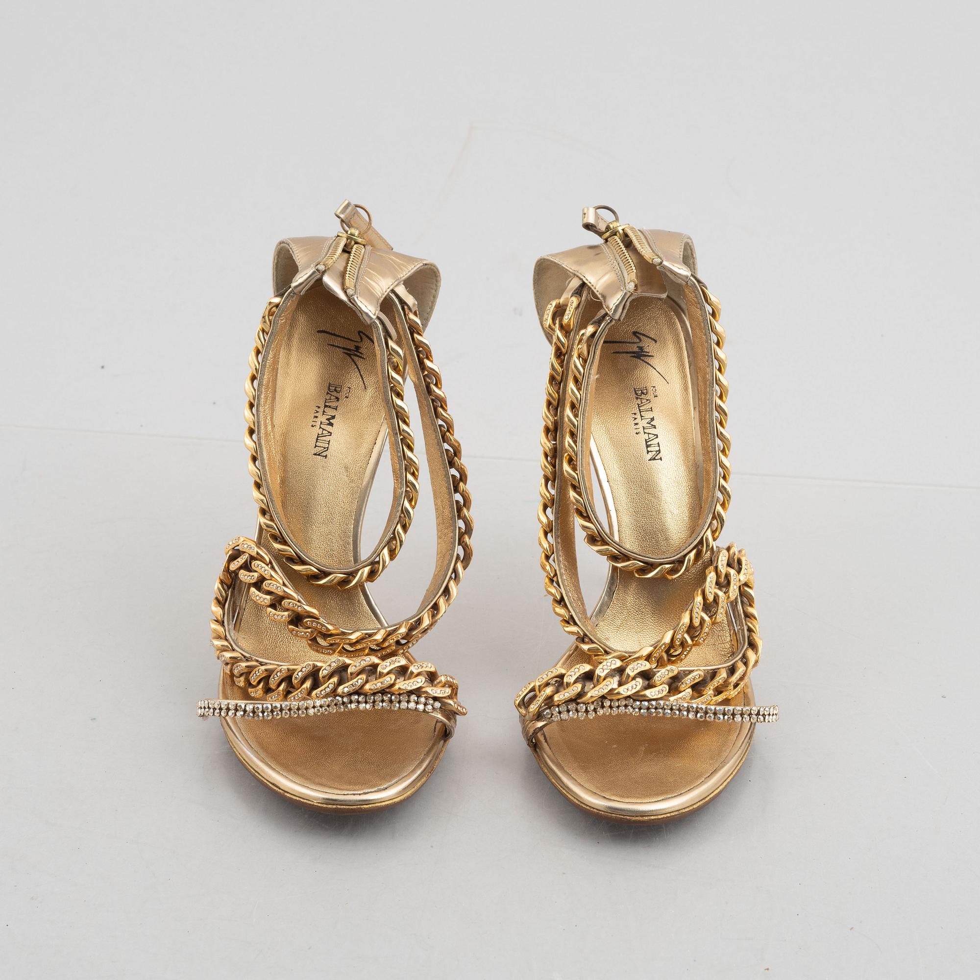 Guiseppe Zanotti for Balmain, a pair of sandals, size 39 1/2.