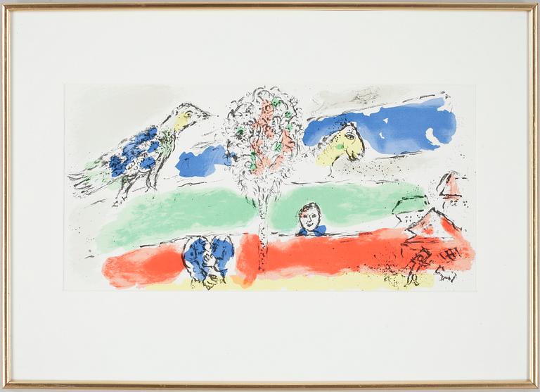 MARC CHAGALL, efter, färglitografi. Numr 1537/2000. Utförd 1974.
