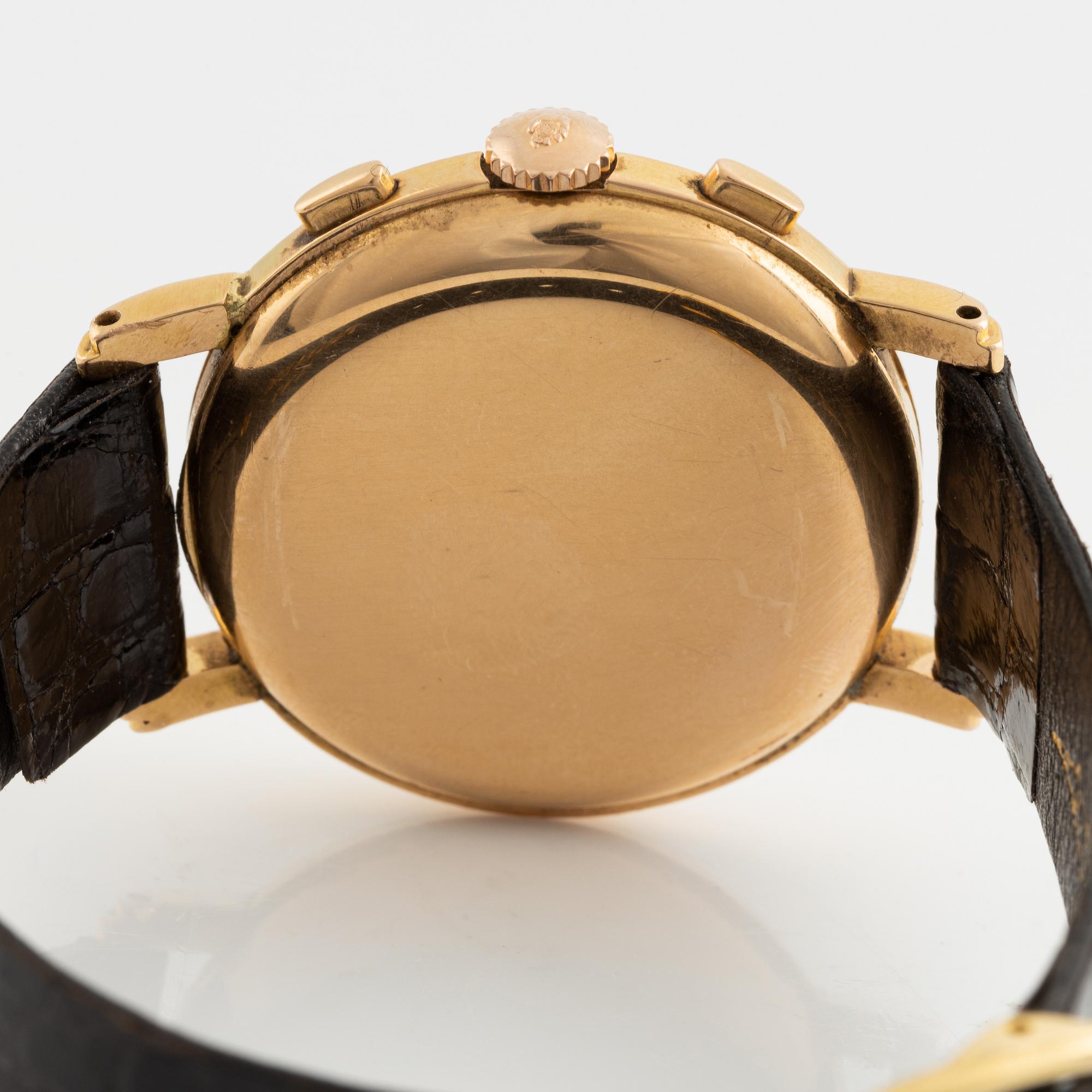 Movado, Non Magnetic, "M90", "Snake Hand", chronograph, wristwatch, 37 mm.