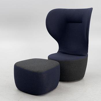 UNStudio/Ben van Berkel,  hög fåtölj med fotpall, "Seating Stones", Walter Knoll.