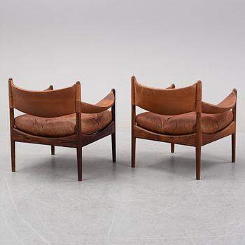 Kristian Vedel, a pair of rosewood 'Modus' easy chairs, Søren Willadsen Möbelfabrik, Denmark, 1960's.