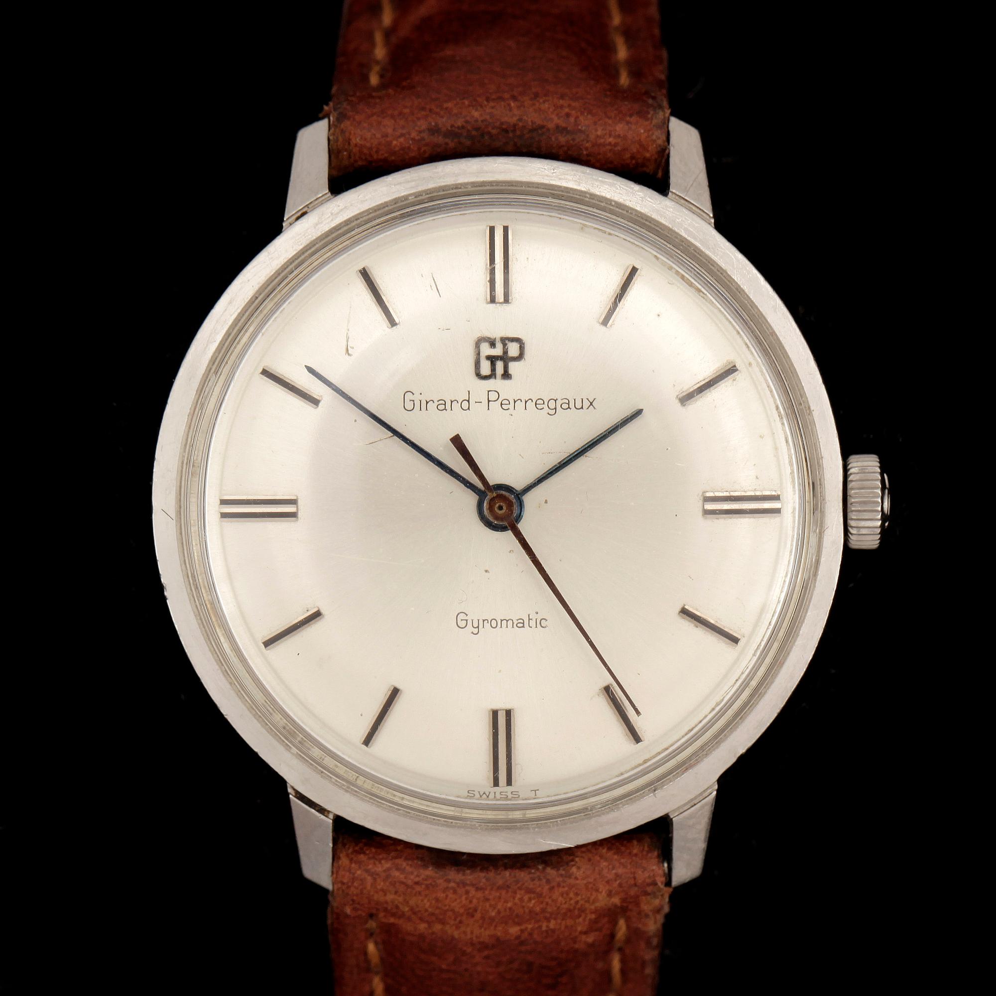 ARMBANDSUR, herr, Girard Perregaux, gyromatic, stål, 1960-tal.
