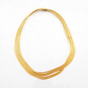 Multi-strand necklace 18K gold Venezia Italy.