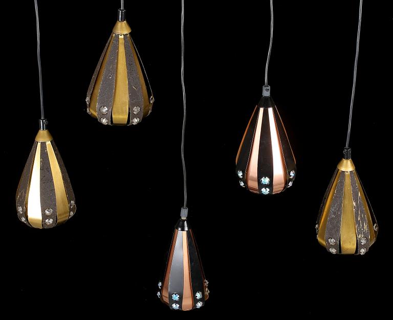 LAMPOR, 5 st, design Werner Schou för Coronell Electro, Danmark, 1960-70-tal.