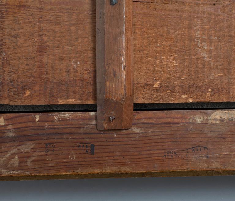 A pair of Gustavian two-light girandole mirrors by Lago Lundén, signed and dated 1789.
