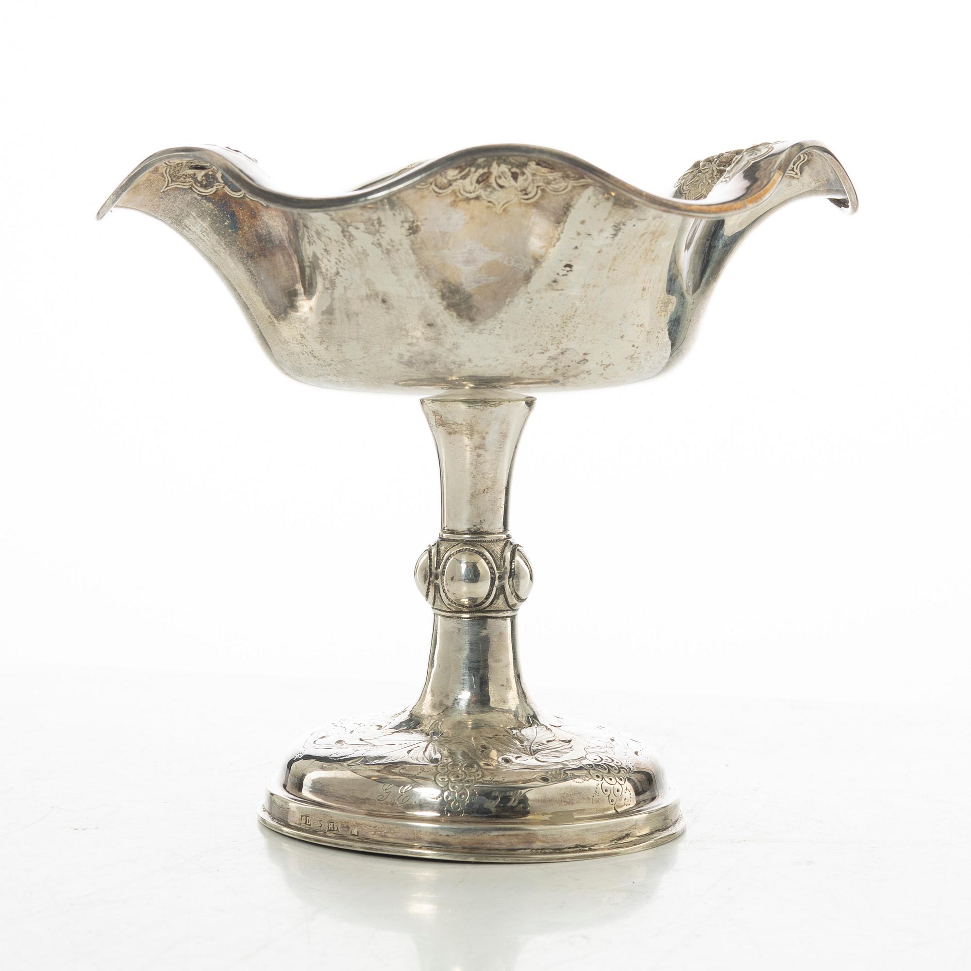 Gustav Dahlgren, bowl on foot, silver, Malmö 1862.