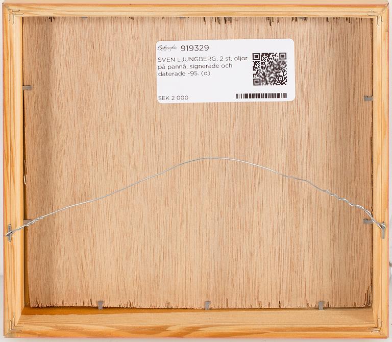 SVEN LJUNGBERG, 2 st, oljor på pannå, signerade och daterade -95.