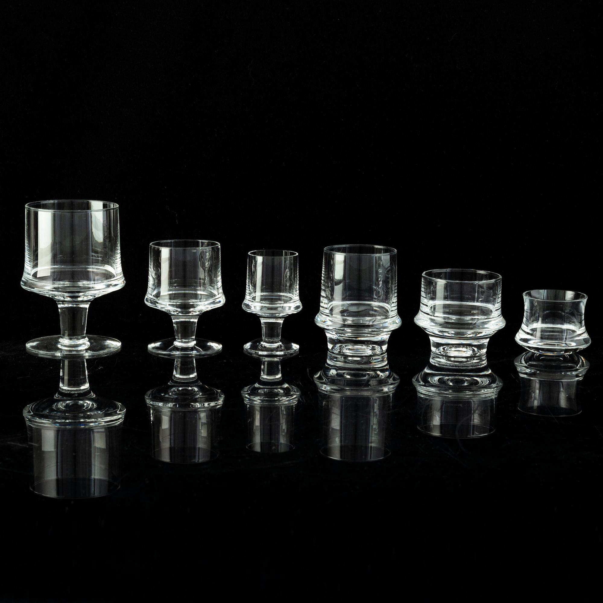 Tapio Wirkkala, 45 pieces, glass, Marski, Iittala, Finland.