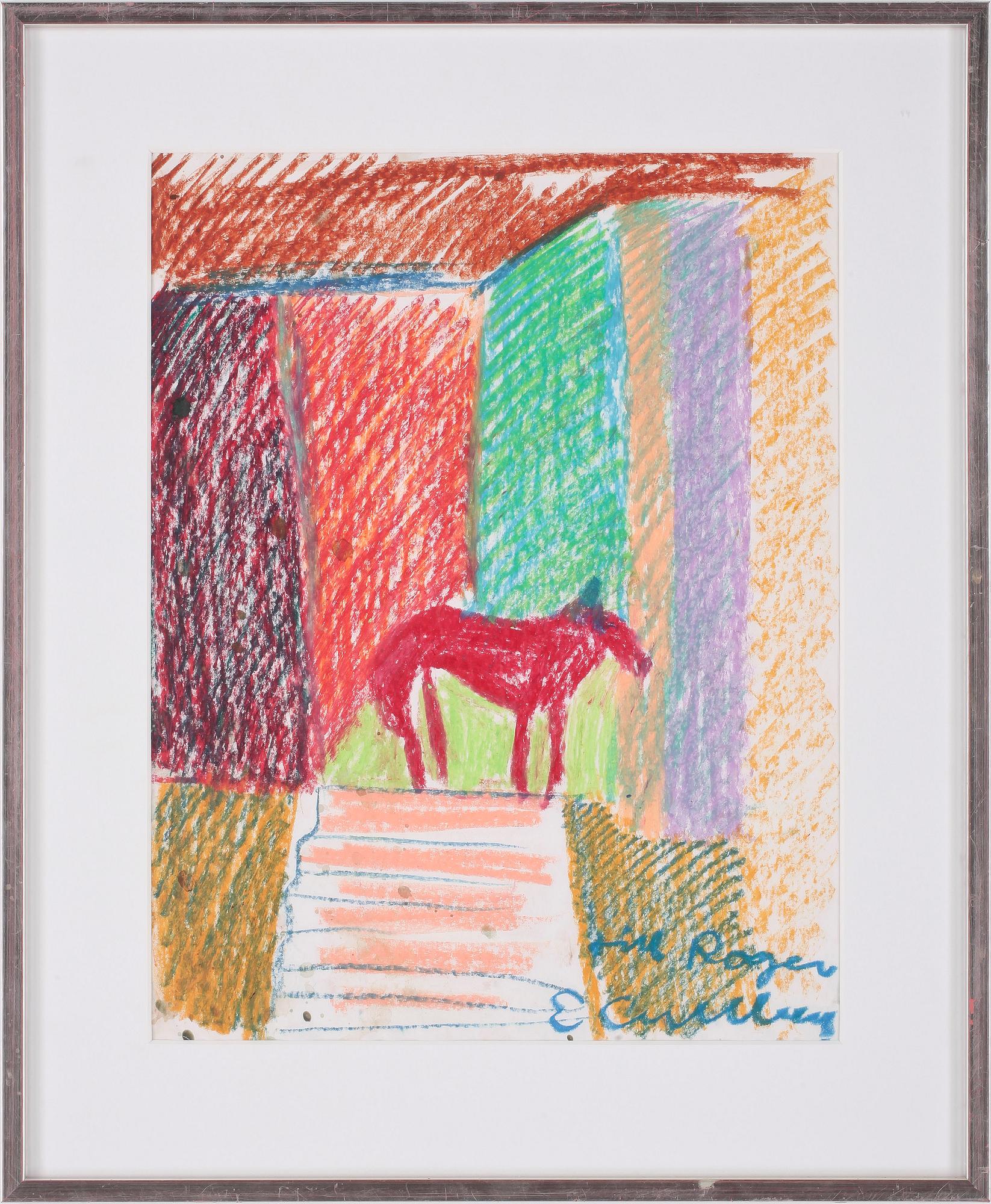 ERLAND CULLBERG, oljepastellkrita på papper, signerad.