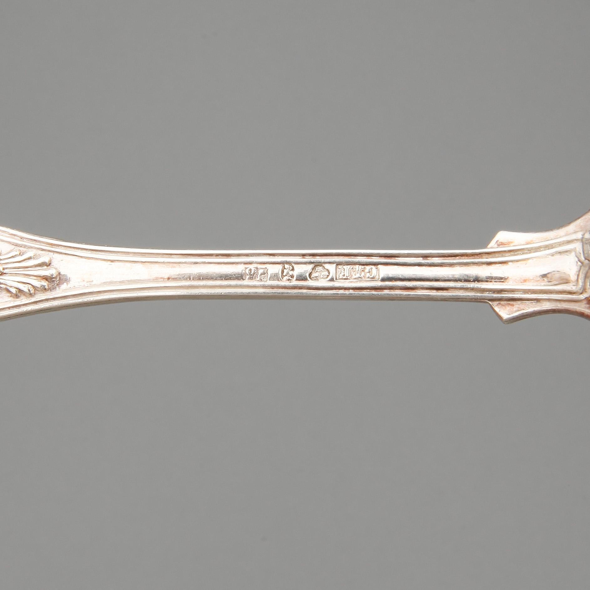 SKEDAR samt TÅNG, 18 st, silver, sent 1800/1900-tal. Total vikt ca 213 g.