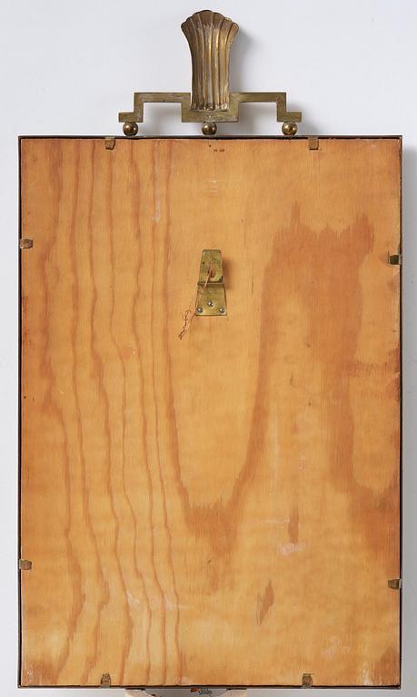Lars Holmström, a Swedish Grace brass wall mirror, Arvika, 1920-30s.