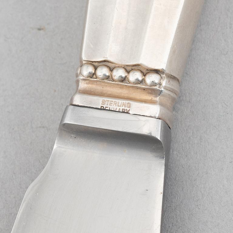 Johan Rohde, a 'Konge/Acorn' sterling silver cake knife, Georg Jensen, Denmark, after 1945.