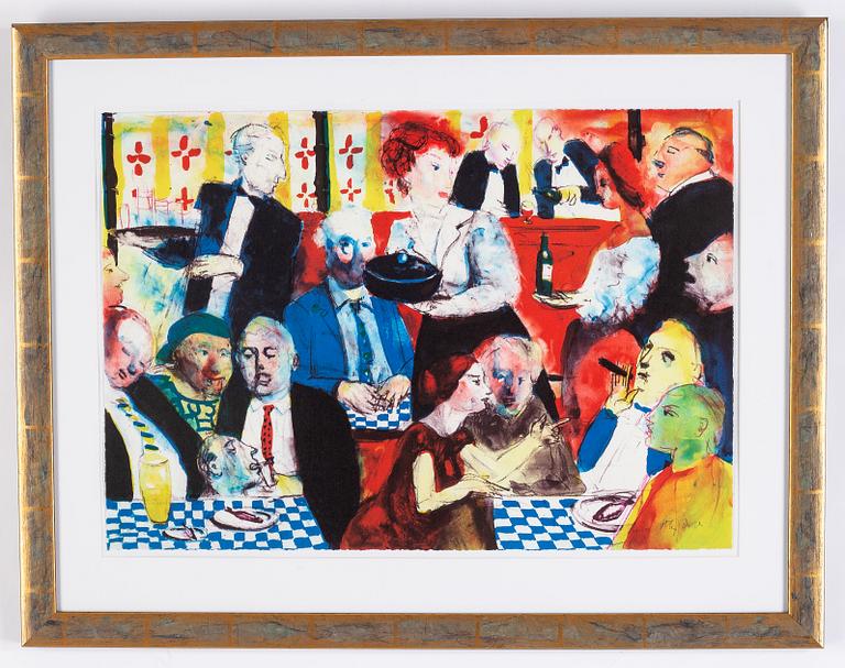 Peter Dahl, lithograph in colors, signed.