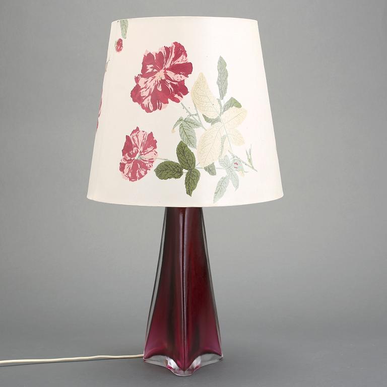 BORDLAMPA, glas, troligen Carl Fagerlund, Orrefors, signerad Orrefors, 1900-talets andra hälft.